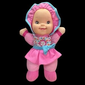 Goldberger Baby's First Giggles Doll Pink Outfit & Bonnet